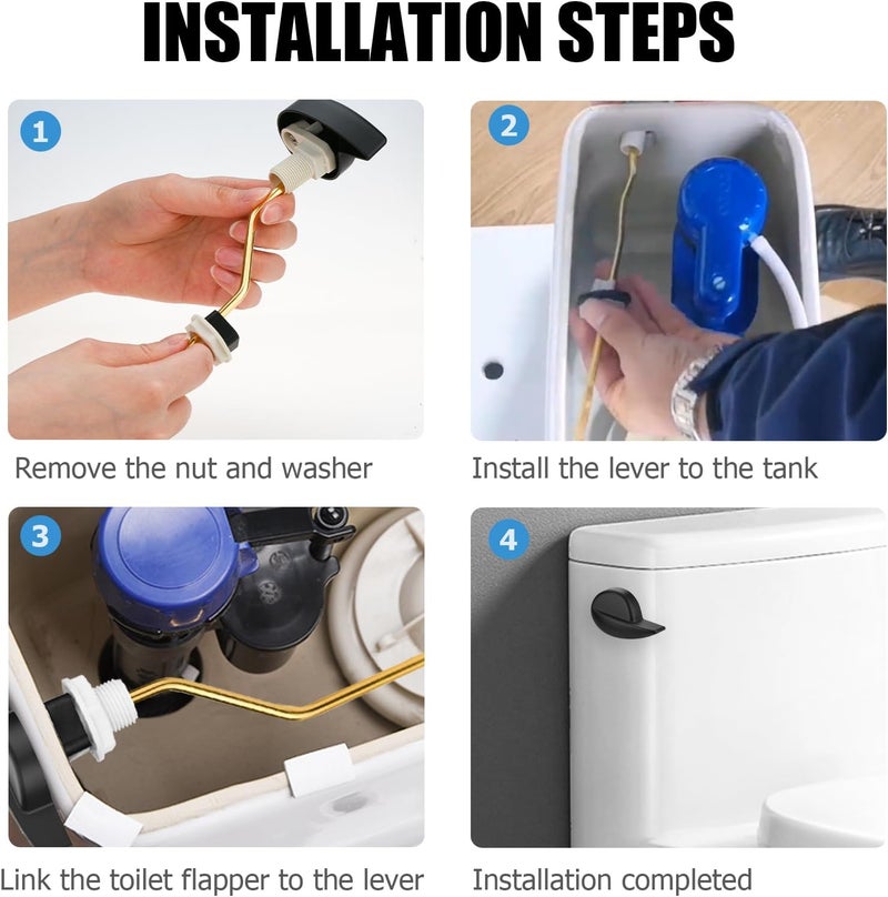 Ancable Compatible with TOTO Toilet Handle Replacement Parts Kit, Universal THU068#CP Trip Lvr for St743S Side Mount Toilet Flush Tank Lever Handle for TOTO Kohler Toilet Tank, 1-Pack Matte Black - Image 5